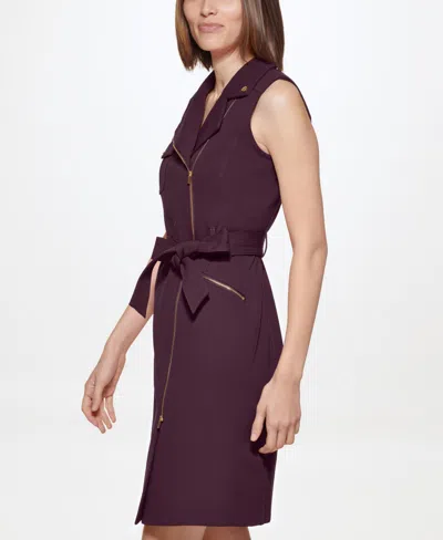 Calvin Klein Women's Scuba Crepe Sleeveless Dress In Purple