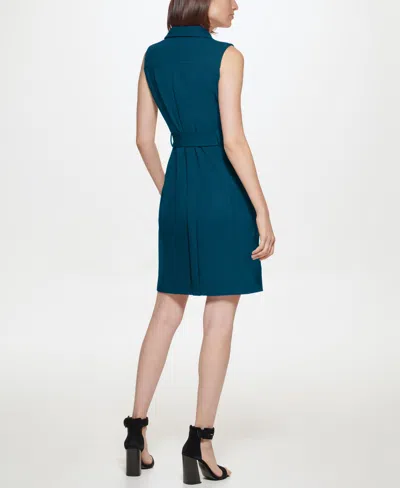 Calvin Klein Women's Scuba Crepe Sleeveless Dress In Green