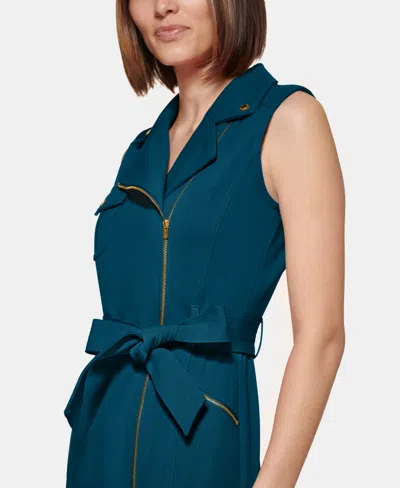 Calvin Klein Women's Scuba Crepe Sleeveless Dress In Green