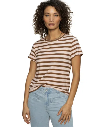 Sanctuary Full Bloom Womens Scoop Neck Short Sleeve T-shirt In Multi