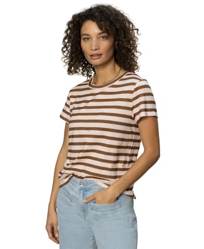 Sanctuary Full Bloom Womens Scoop Neck Short Sleeve T-shirt In Multi