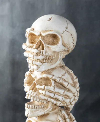 Glitzhome 18" Halloween Resin Stacked Skull Table Decor