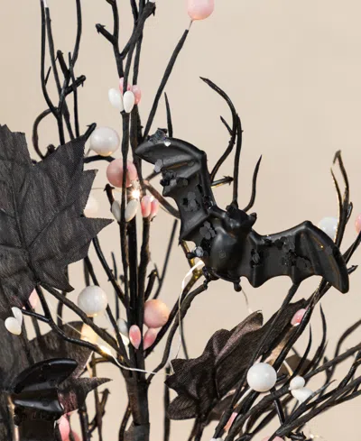 Glitzhome 20" Lighted Pink Halloween Berries Table Tree