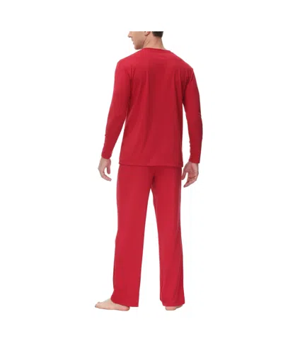 Ink+ivy Men's Two Piece Henley Pajama Set In Red