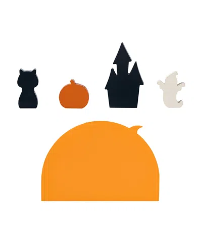 Glitzhome Happy Halloween Wooden Table Block, Set Of 5
