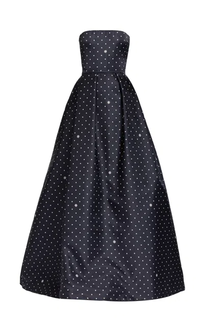 Elie Saab Printed Duchesse Long Dress