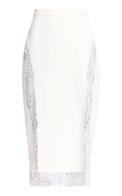 Elie Saab Cady & Lace Midi Skirt