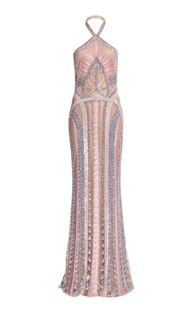 Elie Saab Bead Embroidered Long Dress