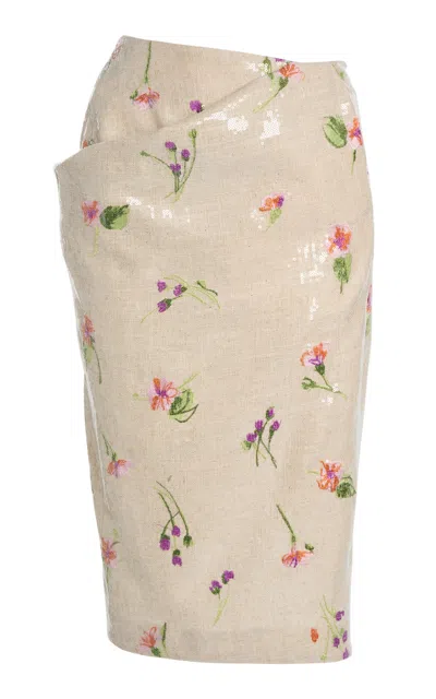 Greta Constantine Kesha Draped Floral Skirt