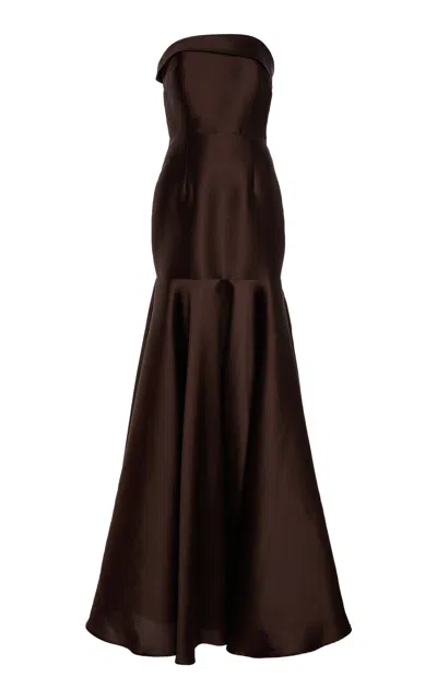 Greta Constantine Jabiru Satin Drop Waist Gown