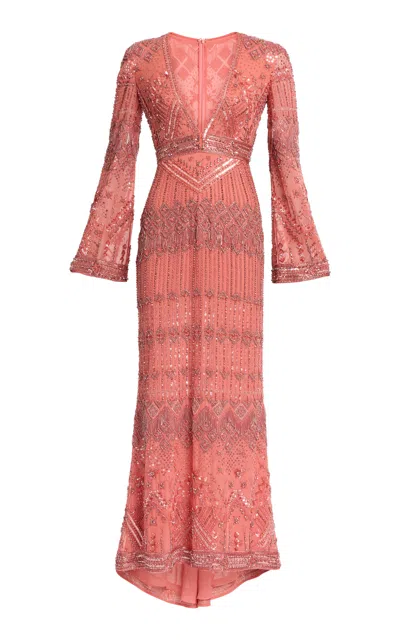 Elie Saab Bead Embroidered Midi Dress