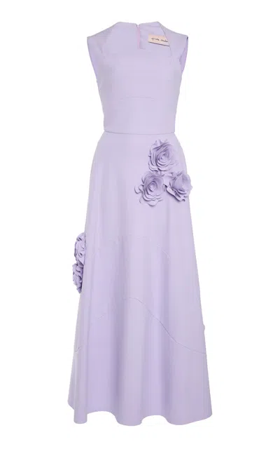 Greta Constantine Parrot Floral Embroidered Midi Dress