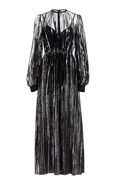 Elie Saab Sequins Embroidered Tulle Midi Dress