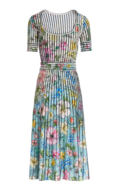 Elie Saab Printed Knit Midi Dress