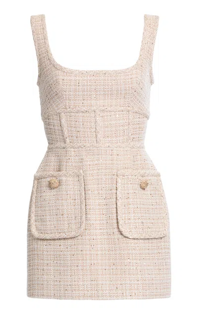 Elie Saab Sequin Thread Tweed Short Dress