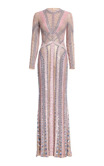 Elie Saab Bead Embroidered Long Dress