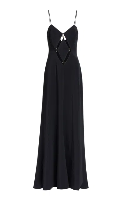 Elie Saab Embellished Cut Out Cady Long Dress