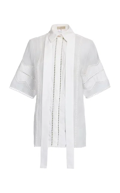 Elie Saab Organza & Cotton Embroidered Shirt