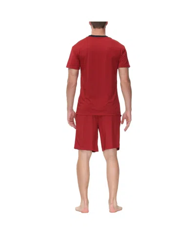 Ink+ivy Men's Moisture-wicking Crewneck T-shirt & Shorts Pajama Set In Red