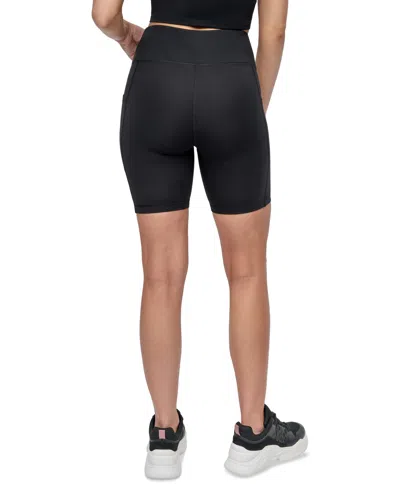 Dkny Sport Women's Balance Compression Super-high Rise Bike Shorts In Black