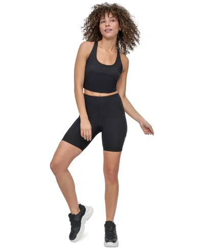 Dkny Sport Women's Balance Compression Super-high Rise Bike Shorts In Black