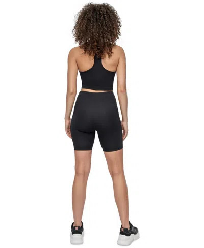 Dkny Sport Women's Balance Compression Super-high Rise Bike Shorts In Black