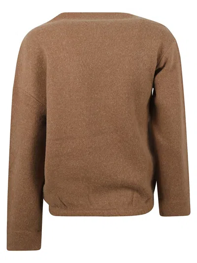 Max Mara Textured Cashmere Blend Sweater In Brown