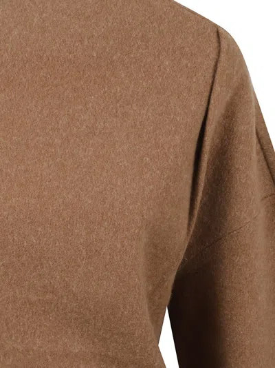 Max Mara Textured Cashmere Blend Sweater In Brown