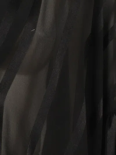 Saint Laurent Relaxed Black Silk Top In Black