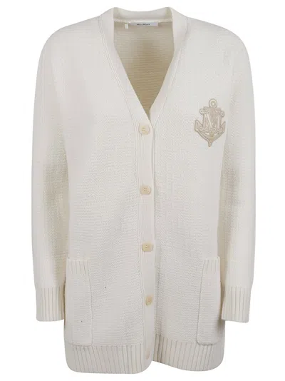 Max Mara Textured Knit Sweater With Button-down Front