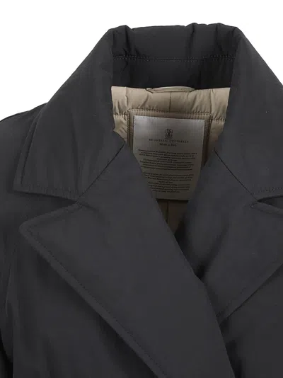 Brunello Cucinelli Classic Trench Coat With Belted Waist In Black