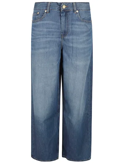 Ganni Wide-leg Denim Jeans With Relaxed Fit In Blue