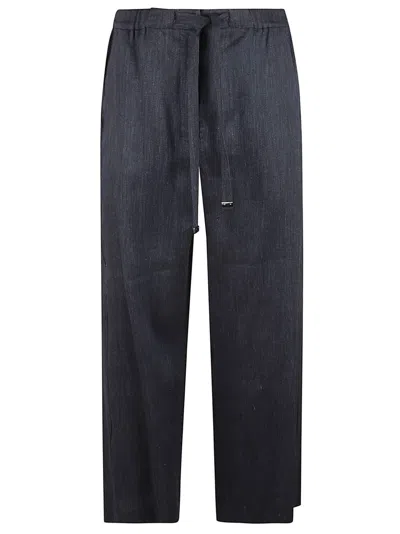 Max Mara Relaxed Fit Pants With Drawstring Waist In Blue