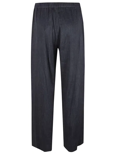 Max Mara Relaxed Fit Pants With Drawstring Waist In Blue