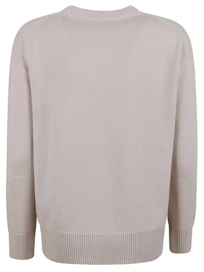 Max Mara Beige Sweater With Playful Graphic In Gray