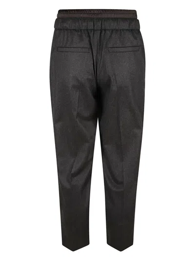 Brunello Cucinelli Relaxed Fit Grey Trousers In Blue