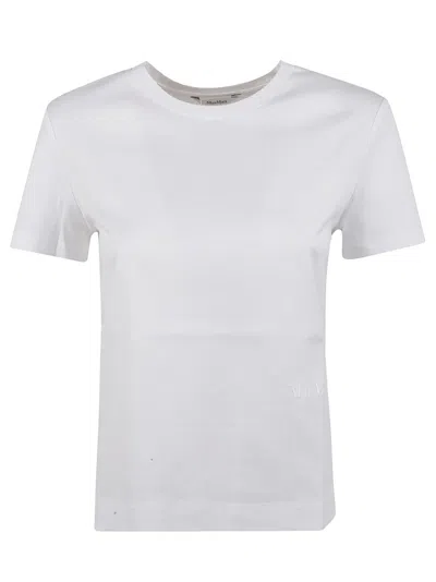 Max Mara Classic Short-sleeve T-shirt With Subtle Embroidery In White