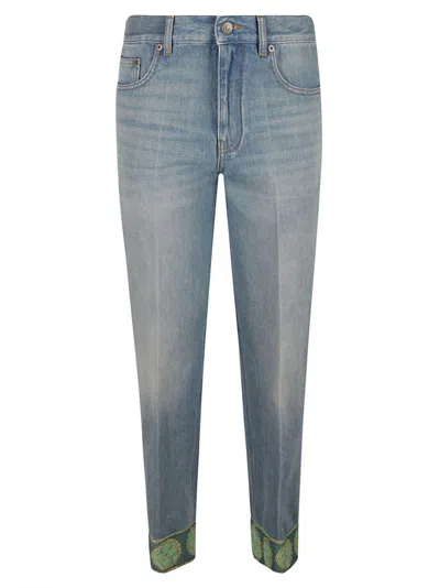 Valentino Garavani Straight-leg Jeans With Decorative Cuffs In Black