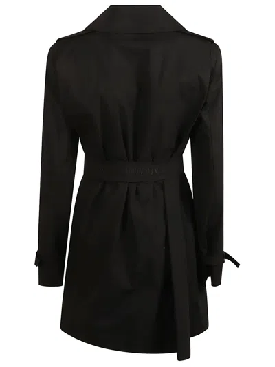 Max Mara Double-breasted Black Trench Coat In Black