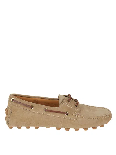 Tod's Gommino Leather-trimmed Suede Loafers