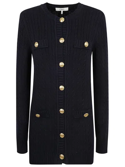 Chloé Textured Knit Dress In Black