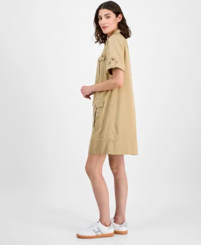 Tommy Hilfiger Women's Short-sleeve Utility Dress In Neutral