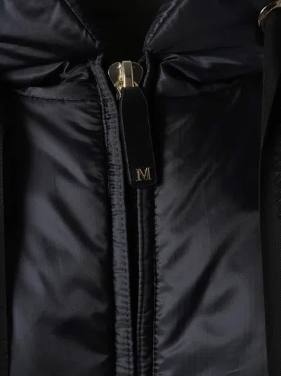 Max Mara Belted Waist Coat With Hood In Black