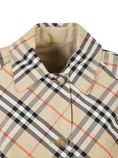 Burberry Structured Plaid Coat With Button-up Front In Pattern