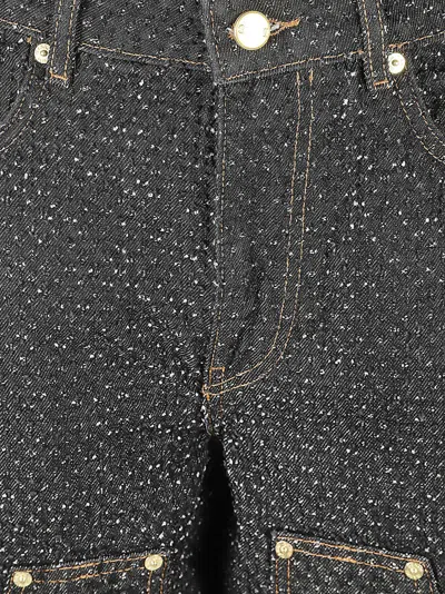 Ganni High-waisted Black Jeans With Wide Legs In Black