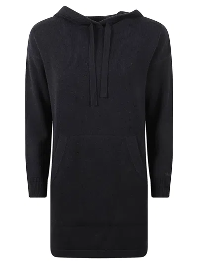 Max Mara Relaxed Fit Black Dress With Hood In Black