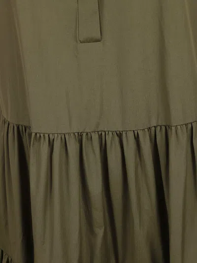 Max Mara Tiered Maxi Dress With High Neck In Neutral