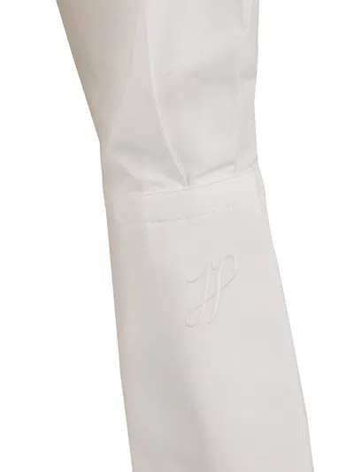 Patou Cropped White Shirt With Classic Collar In White