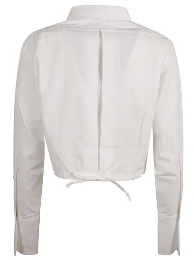 Patou Cropped White Shirt With Classic Collar In White
