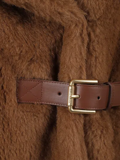 Max Mara Plush Brown Oversized Jacket In Brown